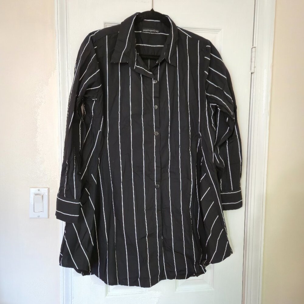 Striped Button Dress/Tunic - Size M